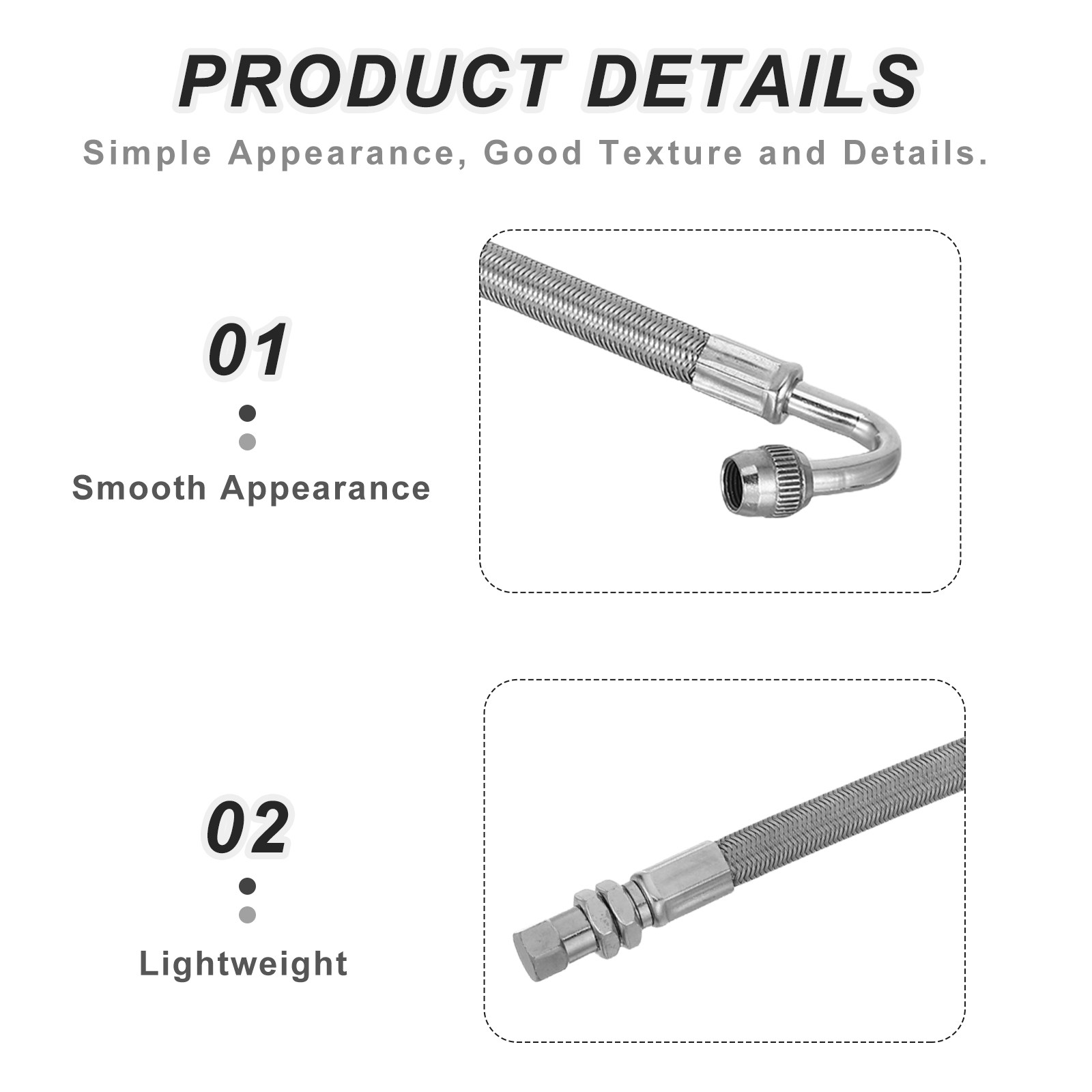 2Pcs Flexible Tire Valve Exten - Flexible Hose Braided 评论和价格
